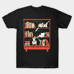 Funny Library Cat Lovers Book Fan Gift T-Shirt 4 Cat Readers T-Shirt